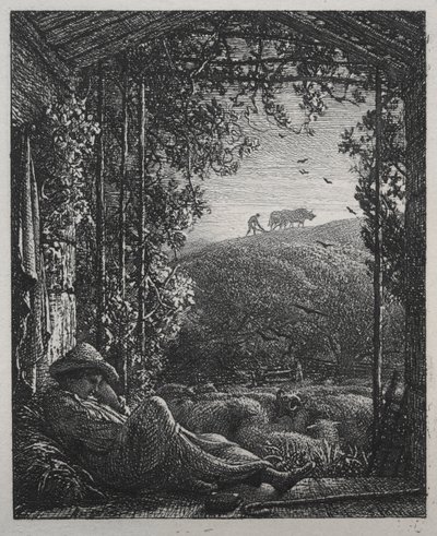 El pastor dormido, 1857 de Samuel Palmer
