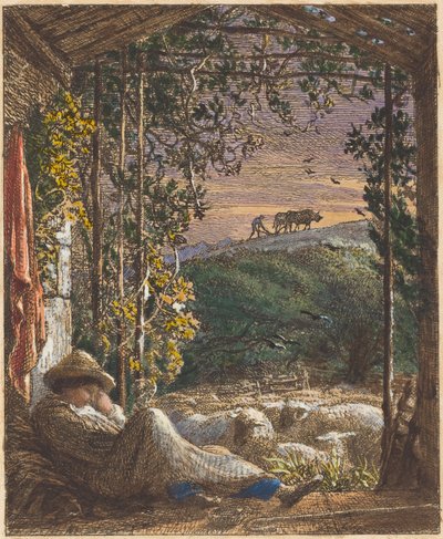 El pastor dormido; Temprano por la mañana de Samuel Palmer