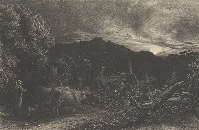 El Labrador Cansado, o El Pastor, o Tardus Bubulcus, comenzado en 1858 de Samuel Palmer