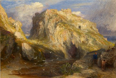 Castillo de Tintagel: Lluvia Aproximándose, 1848-1849 de Samuel Palmer