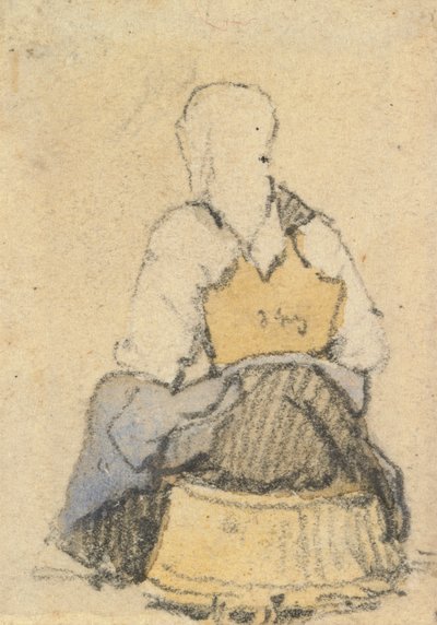 Una campesina sentada vista desde atrás de Samuel Prout
