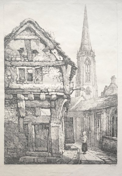 A Series of Ancient Buildings and Rural Cottages in the North of England:  At York, Street beside Cloister Wall de Samuel Prout