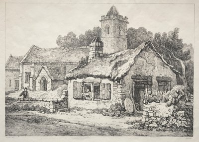 Una serie de edificios antiguos y cabañas rurales en el norte de Inglaterra: Ayton, 1821 de Samuel Prout