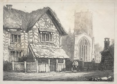 Una serie de edificios antiguos y cabañas rurales en el norte de Inglaterra: Helmsley, 1821 de Samuel Prout