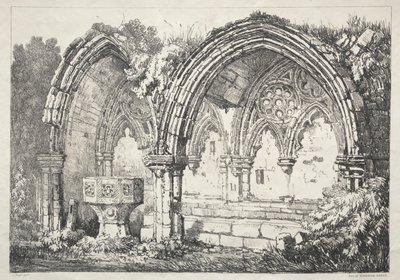 Una serie de edificios antiguos y cabañas rurales en el norte de Inglaterra: Parte de la Abadía de Kirkham, 182 de Samuel Prout