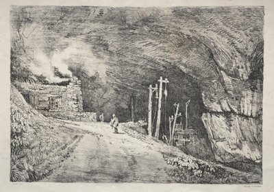 A Series of Ancient Buildings and Rural Cottages in the North of England:  Peak Cavern de Samuel Prout