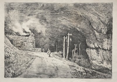 Una Serie de Edificios Antiguos y Cabañas Rurales en el Norte de Inglaterra: Caverna de Peak, 1821 de Samuel Prout