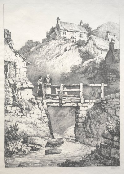 A Series of Ancient Buildings and Rural Cottages in the North of England:  Runswick de Samuel Prout
