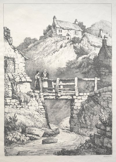 Una serie de edificios antiguos y cabañas rurales en el norte de Inglaterra: Runswick, 1821 de Samuel Prout