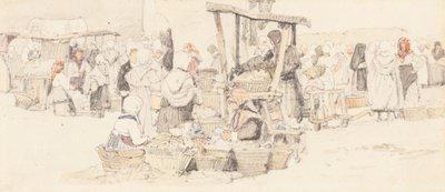 Un mercado al aire libre de Samuel Prout