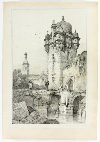 Andernach, a partir de facsímiles de bocetos realizados en Flandes y Alemania de Samuel Prout