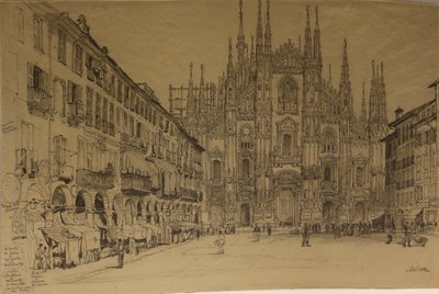 Catedral de Milán, fecha desconocida (acuarela sobre papel) de Samuel Prout