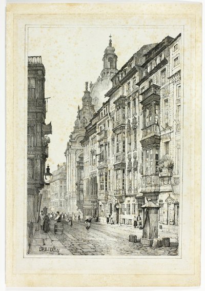 Dresde, a partir de facsímiles de bocetos realizados en Flandes y Alemania de Samuel Prout
