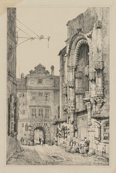 Facisimilies de bocetos realizados en Flandes y Alemania: Iglesia de Thein, Praga de Samuel Prout