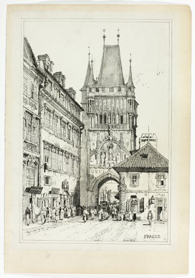 Praga, a partir de facsímiles de bocetos realizados en Flandes y Alemania de Samuel Prout