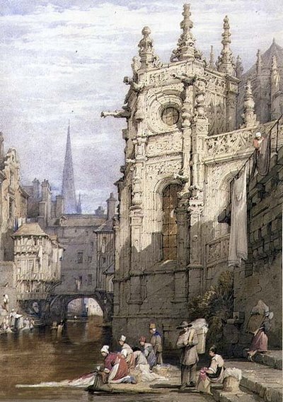 Escena con lavanderas de Samuel Prout