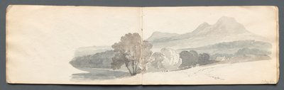Cuaderno de bocetos: Colinas de Eildon de Samuel Prout