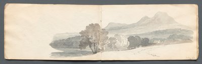 Cuaderno de bocetos: Colinas de Eildon, 1814 de Samuel Prout