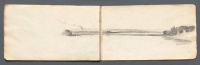 Cuaderno de bocetos: Paisaje con veleros, 1814 de Samuel Prout