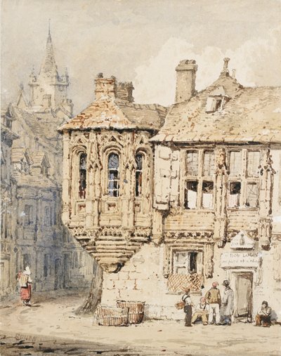 Escena callejera en Rouen, principios del siglo XIX de Samuel Prout
