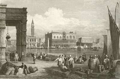 El Gran Canal y el Palacio Ducal, Venecia de Samuel Prout