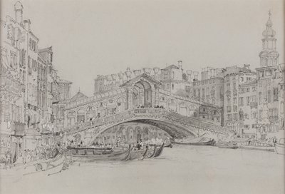 El Rialto, Venecia, fecha desconocida (acuarela sobre papel) de Samuel Prout