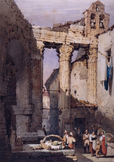 El Templo de Marte Ultor por el Foro de Augusto de Samuel Prout