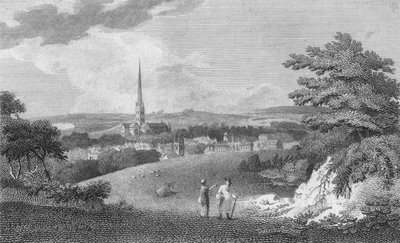 Salisbury, desde la carretera de Londres, 1805 de Samuel Rawle