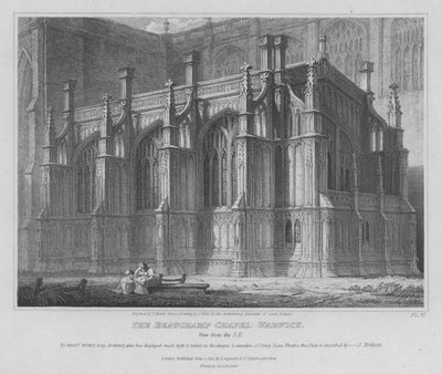 La Capilla Beauchamp, Iglesia de Santa María, Warwick (grabado) de Samuel Rawle