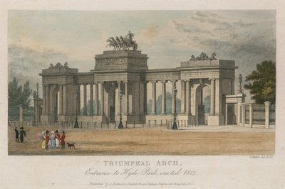 Arco de triunfo, entrada a Hyde Park Corner, Londres, erigido en 1827 de Samuel Rawle