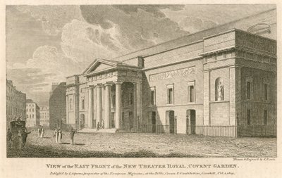 Vista del frente este del nuevo Teatro Real, Covent Garden, Londres de Samuel Rawle