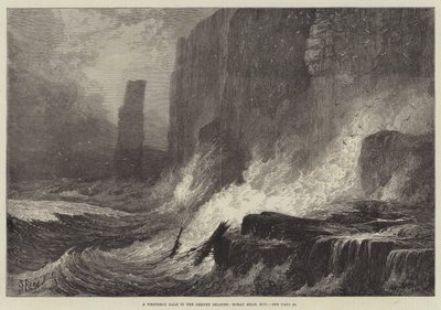 Un vendaval del oeste en las Islas Orcadas, Roray Head, Hoy de Samuel Read