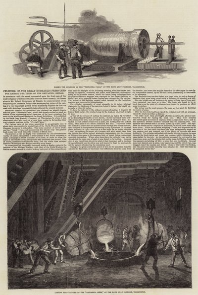 Cilindro de la Gran Prensa Hidráulica utilizada para levantar los tubos del Puente Britannia de Samuel Read