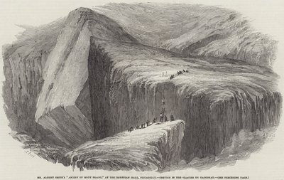 Ascenso del Sr. Albert Smith al Mont Blanc, en el Egyptian Hall, Piccadilly, Grieta en el Glaciar du Tacconay de Samuel Read