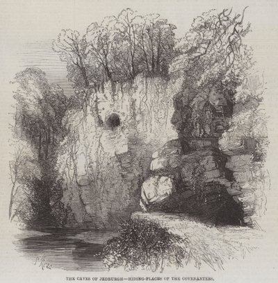 Las cuevas de Jedburgh, escondites de los Covenanters de Samuel Read