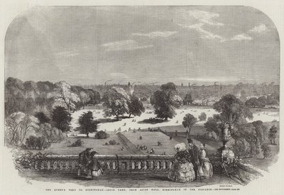 La visita de la reina a Birmingham, Aston Park, desde Aston Hall, Birmingham en la distancia de Samuel Read