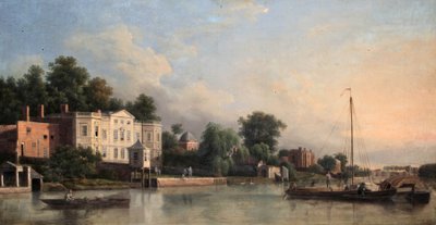 Vista de la Villa de Pope, Twickenham, Middlesex, c.1760 de Samuel Scott