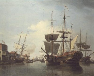 Barco carbonero en el Támesis cerca de Deptford de Samuel Scott