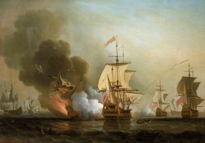 Combate naval frente a las costas de Cartagena (España), 28 de mayo de 1708 de Samuel Scott
