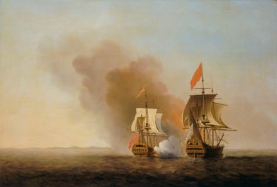 La captura de "Nuestra Señora de Cavadonga", c.1743 (óleo sobre lienzo) de Samuel Scott