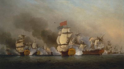 Victoria del Vicealmirante Sir George Anson frente al Cabo Finisterre de Samuel Scott