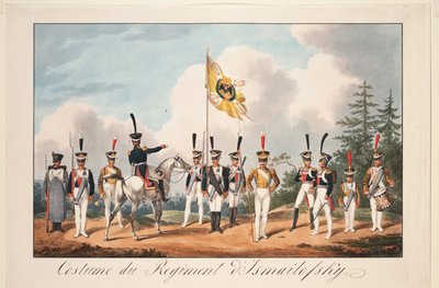Uniformes de gala del Regimiento Izmailovsky de Samuel Solomon Chiflard
