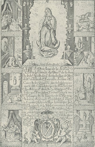 Indulgencia por donación de limosnas para la construcción de una Iglesia, 1608 facsímil 1930-40 de Samuel Stradanus