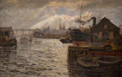 El Tyne con el Puente de Alto Nivel, 1920 de Samuel Sykes