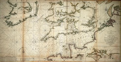 Un nuevo y correcto gran calado del Channell entre Inglaterra y Francia con la costa de Irlanda St. Georges  Bristoll Channell y varios de los puertos más notables a lo grande de Samuel Thornton
