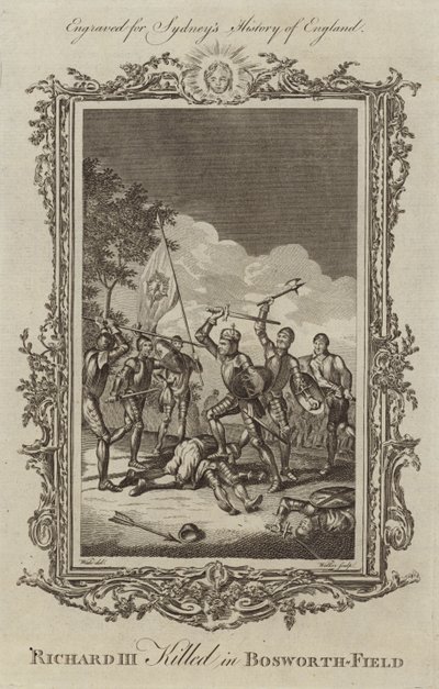 El rey Ricardo III muerto en el campo de Bosworth de Samuel Wale