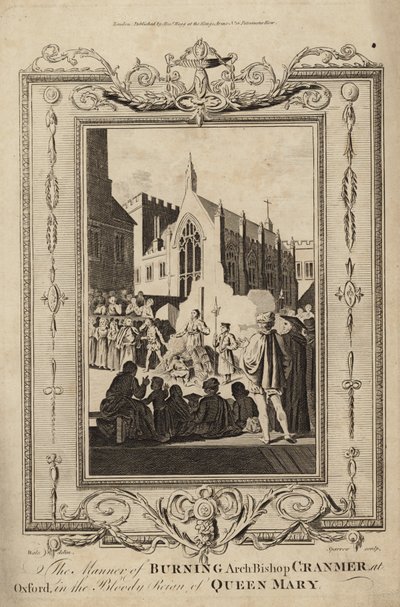 La manera de quemar al arzobispo Cranmer en Oxford de Samuel Wale