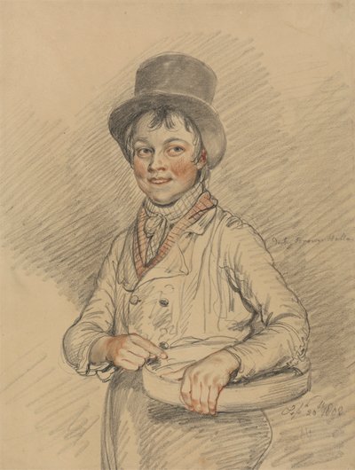Un niño con una cesta de Samuel de Wilde