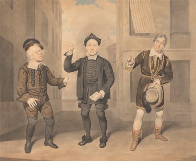 Escena de teatro - Tres actores de Samuel de Wilde