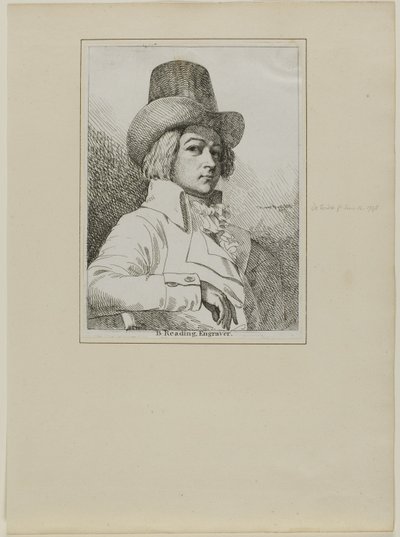 Retrato de B. Reading, Grabador de Samuel de Wilde